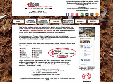 Pest Control / Termite Inspector-Company Website by Sims Solutions | www.simssolutions.com