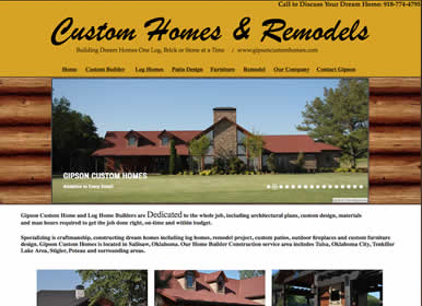 Oklahoma Custom Home Builder / Log Home Construction / Sims Solutions web design