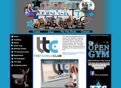 Gym incl Tumble, Cheer, Dance / Web Design by Sims Solutuions