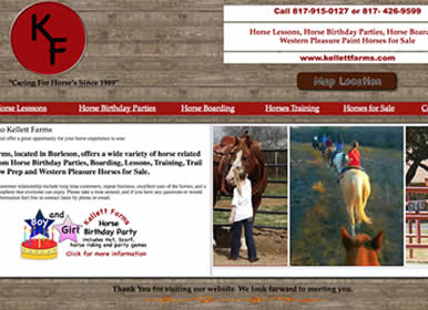 Kellett Farms horse lessons, birthday parties, Horses for Sale - Sims Solutions Web Design